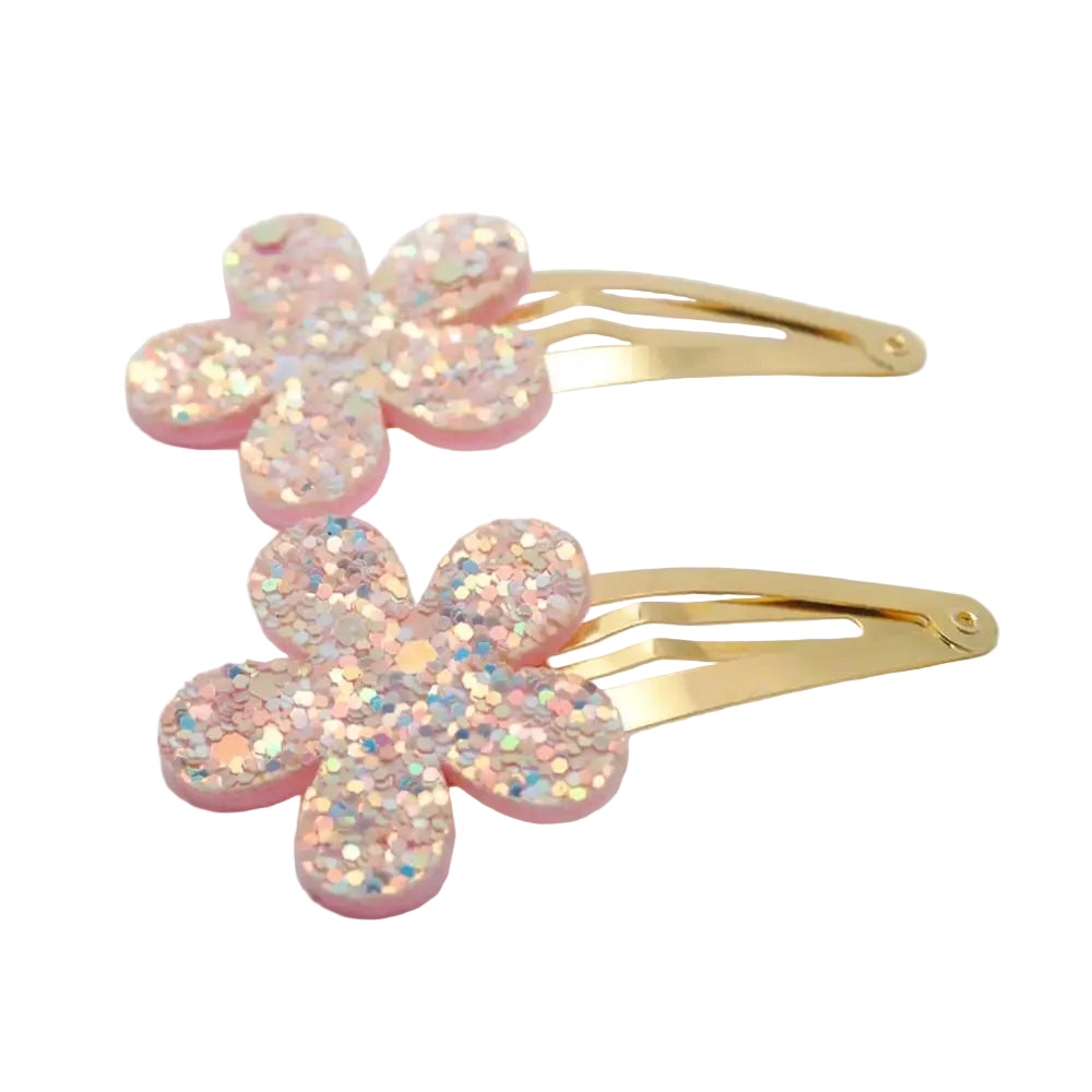 Tejesa 18pcs/lot Gold Plated Hairpins Flower Shape  Kids  Birthday Gift Child Glitter Hair Accessories