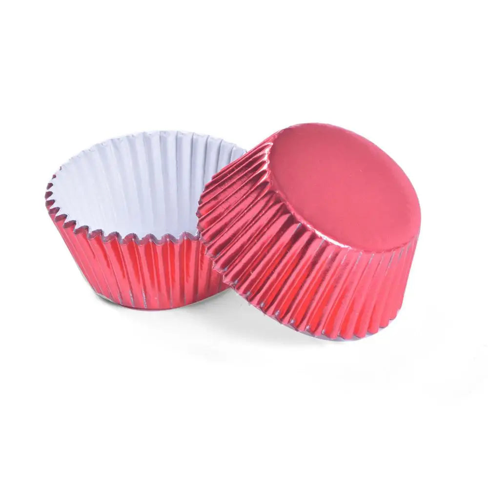 Tejesa 100pcs Thickened Aluminum Foil Cups Cupcake Liners Mini Cake Muffin Molds for Baking