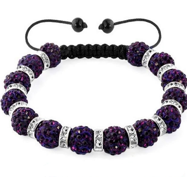 Hemasa 10mm Multicolor  Crystal Clay Disco Pave Ball bead  Bracelets Bangles spacer men women charm