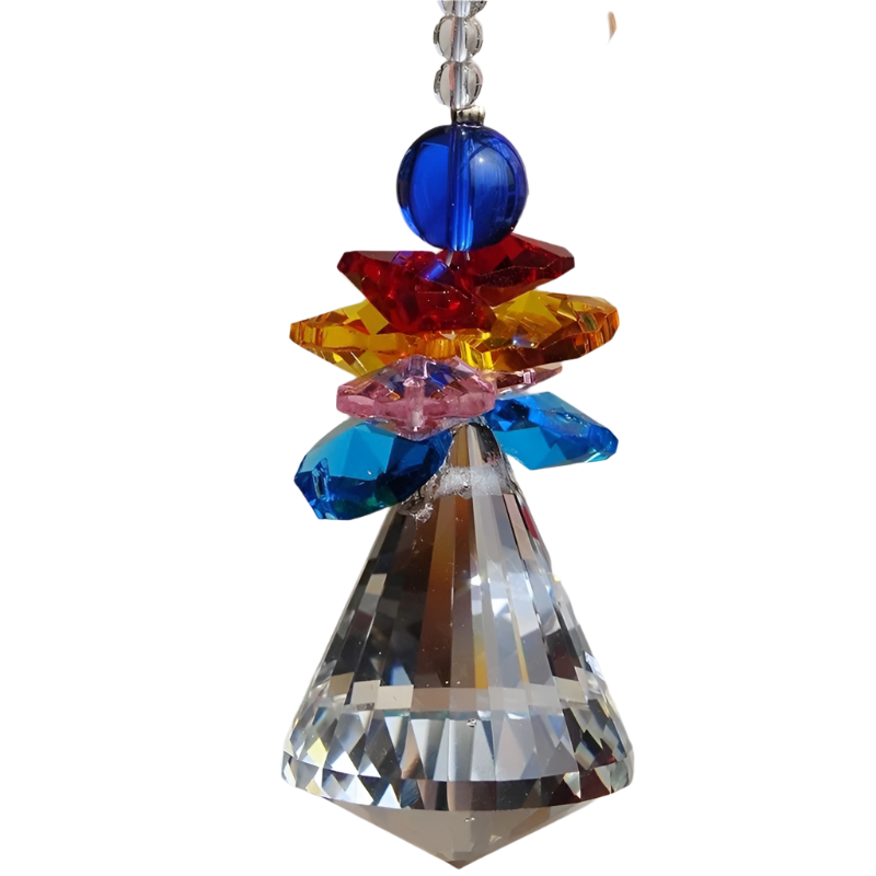 Hemasa 1PCS 30mm 40mm Hanging Chakra Crystal Handmade Angel Crystal Ball Suncatcher Pendant Window Ornament