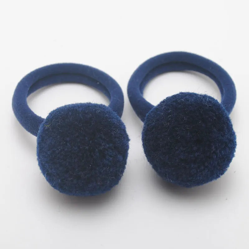 Cute Girls Ponytail Holders Kids Hair Clips Elastic Hair Bands Children Ball Hair Tie Pom Pom Elastic Hair Gum Rope Accessories