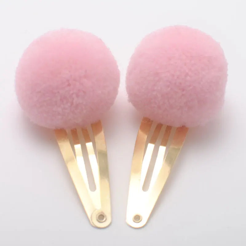 Cute Girls Ponytail Holders Kids Hair Clips Elastic Hair Bands Children Ball Hair Tie Pom Pom Elastic Hair Gum Rope Accessories
