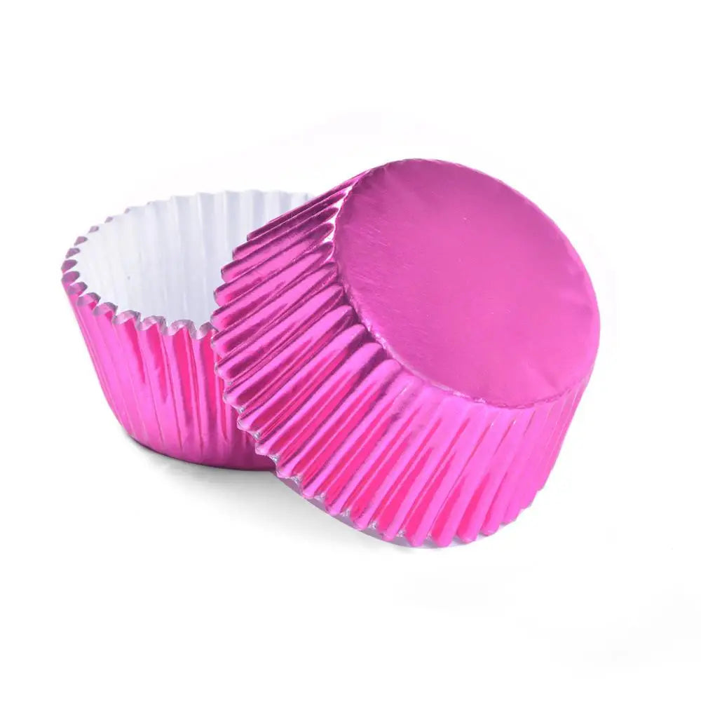 Tejesa 100pcs Thickened Aluminum Foil Cups Cupcake Liners Mini Cake Muffin Molds for Baking