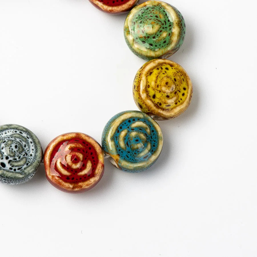 Hemasa Colorful Unique Rose Ceramic beads bracelets