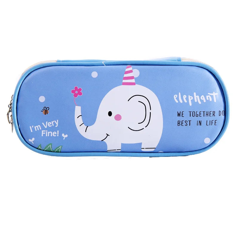 Cartoon Multifunction School Pencil Case & Bags Large Leather Pen Curtain Box For Boy Girl Kids Gift Stationery Supplies
