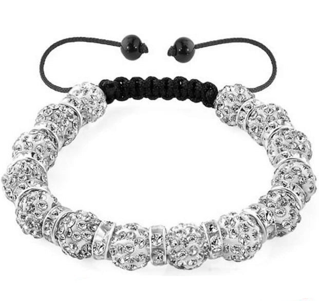 Hemasa 10mm Multicolor  Crystal Clay Disco Pave Ball bead  Bracelets Bangles spacer men women charm