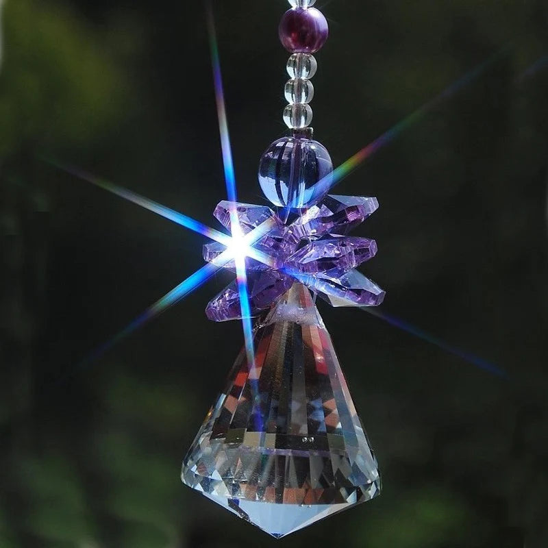 Hemasa 1PCS 30mm 40mm Hanging Chakra Crystal Handmade Angel Crystal Ball Suncatcher Pendant Window Ornament