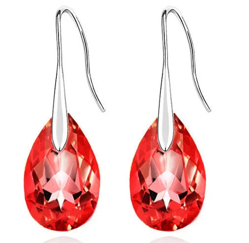 2024 queen girl birthday gifts brand wedding austrian crystal 18KGP sweet tear water Drop Earrings fashion Jewelry women 80335