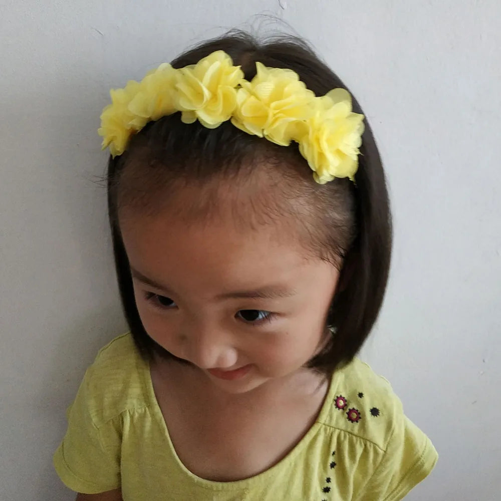 Tejesa 3Pcs Girls Flower Headbands Newborn Photograph Children's Cute Hair Accessories Girls Elastic Hairbands Gift Headwear