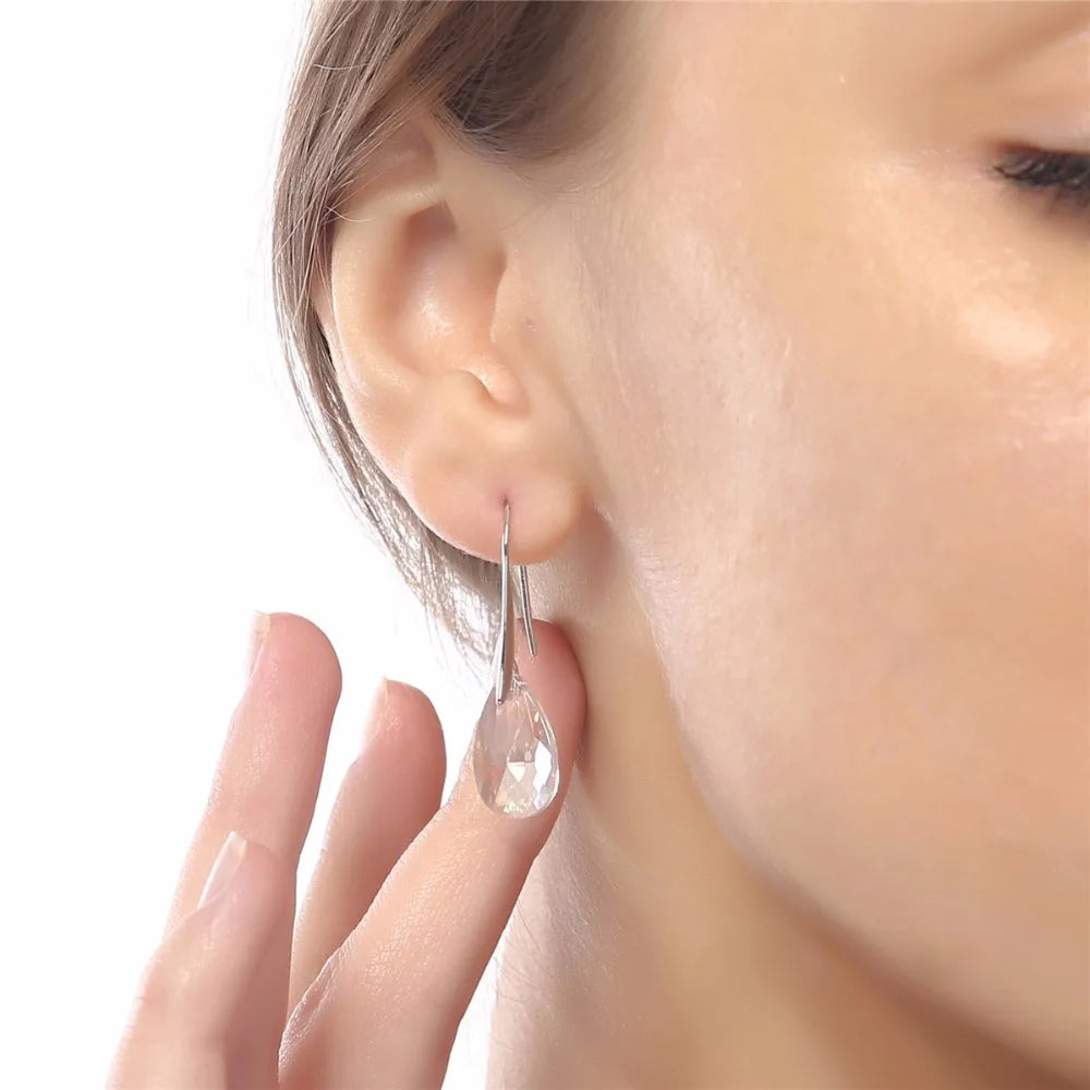 2024 queen girl birthday gifts brand wedding austrian crystal 18KGP sweet tear water Drop Earrings fashion Jewelry women 80335