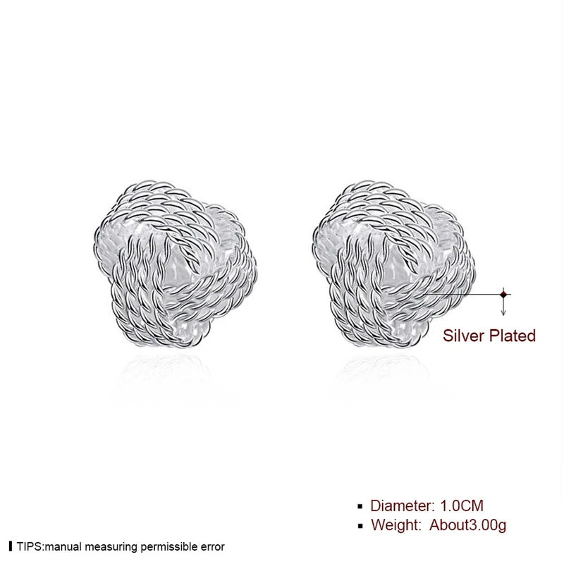 Hemasa  925 Sterling Silver Elegant Soft Winding Stud Earrings for Women