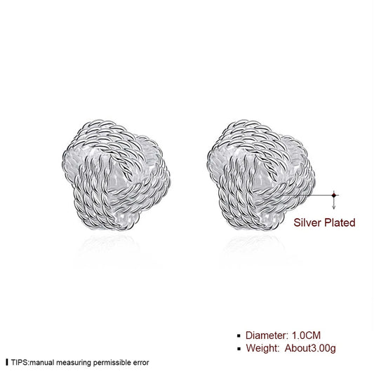 Hemasa  925 Sterling Silver Elegant Soft Winding Stud Earrings for Women