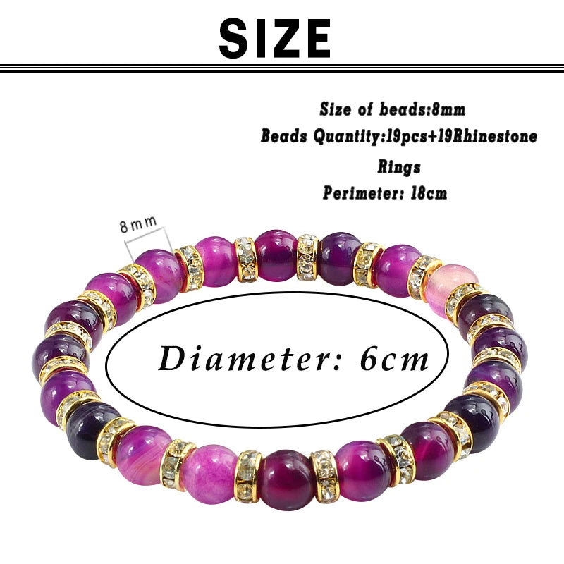 Hemasa  Agate Beads  Stretchable   Bracelet  / Natural Stone Bracele