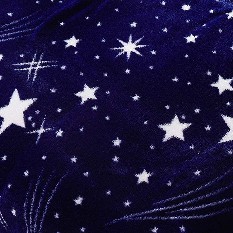 Bright Stars Bedspread blanket 200x230cm High Density Super Soft Flannel Blanket to on for the Sofa/Bed/Car Portable Plaids