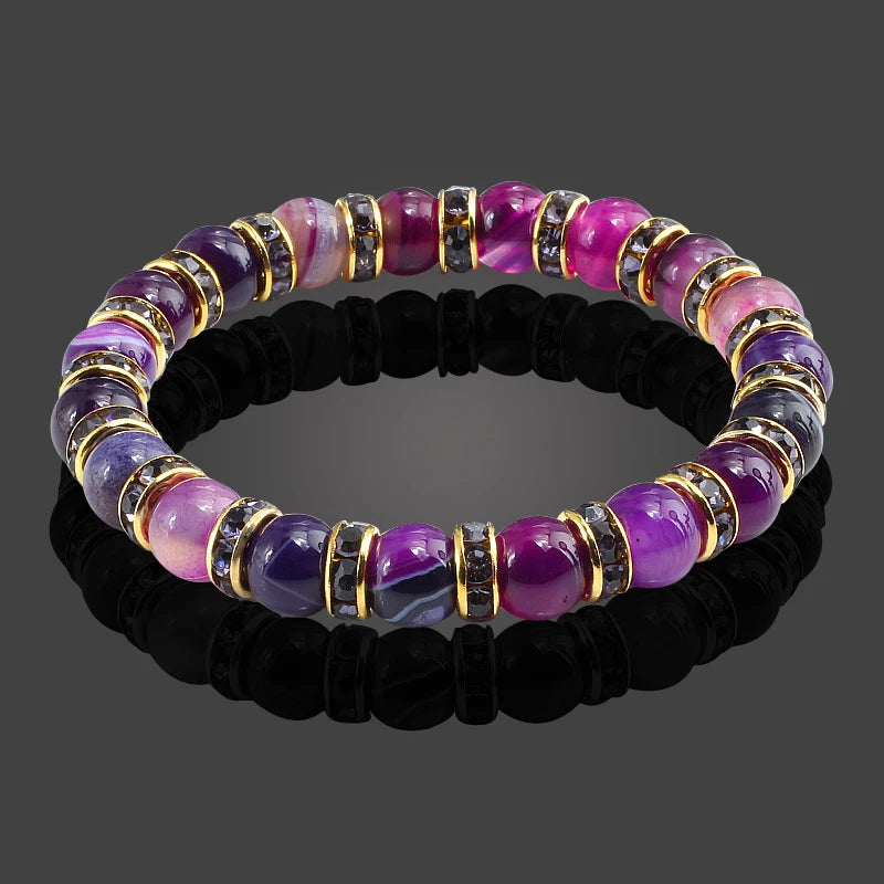 Hemasa  Agate Beads  Stretchable   Bracelet  / Natural Stone Bracele