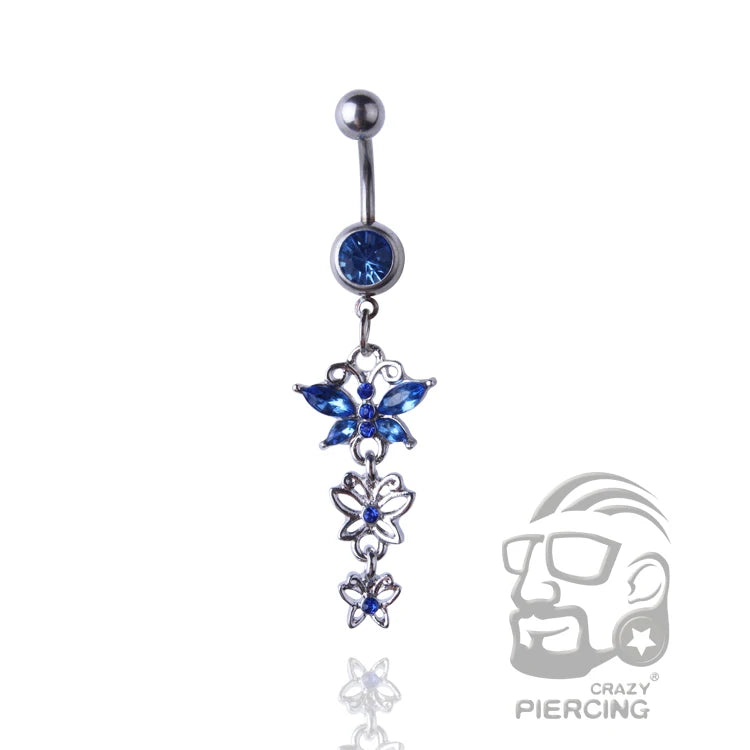 1 Piece New Arrival Dangle Belly Button Ring Navel Piercing Fashion Body Jewelry Ring 1.6*10*5*8mm