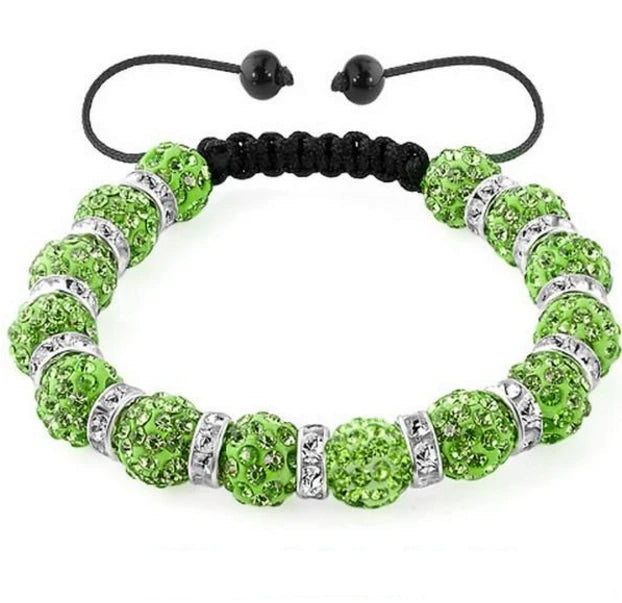 Hemasa 10mm Multicolor  Crystal Clay Disco Pave Ball bead  Bracelets Bangles spacer men women charm