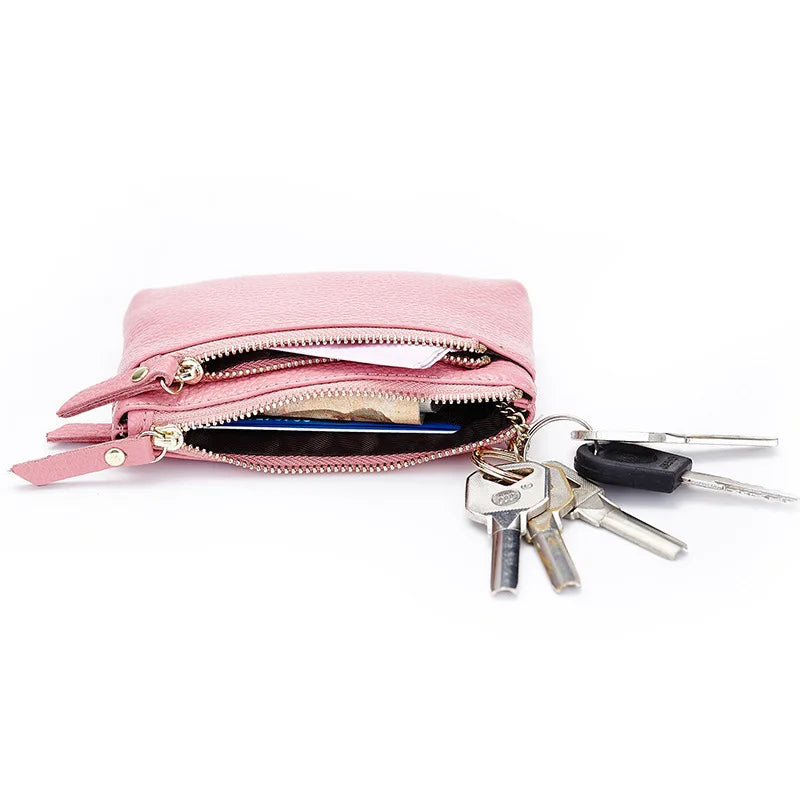 Genuine Leather Coin Purse Women Mini Wallet Change Purses Money Bags Children's Pocket Wallets Key Holder Small Zipper Pouch