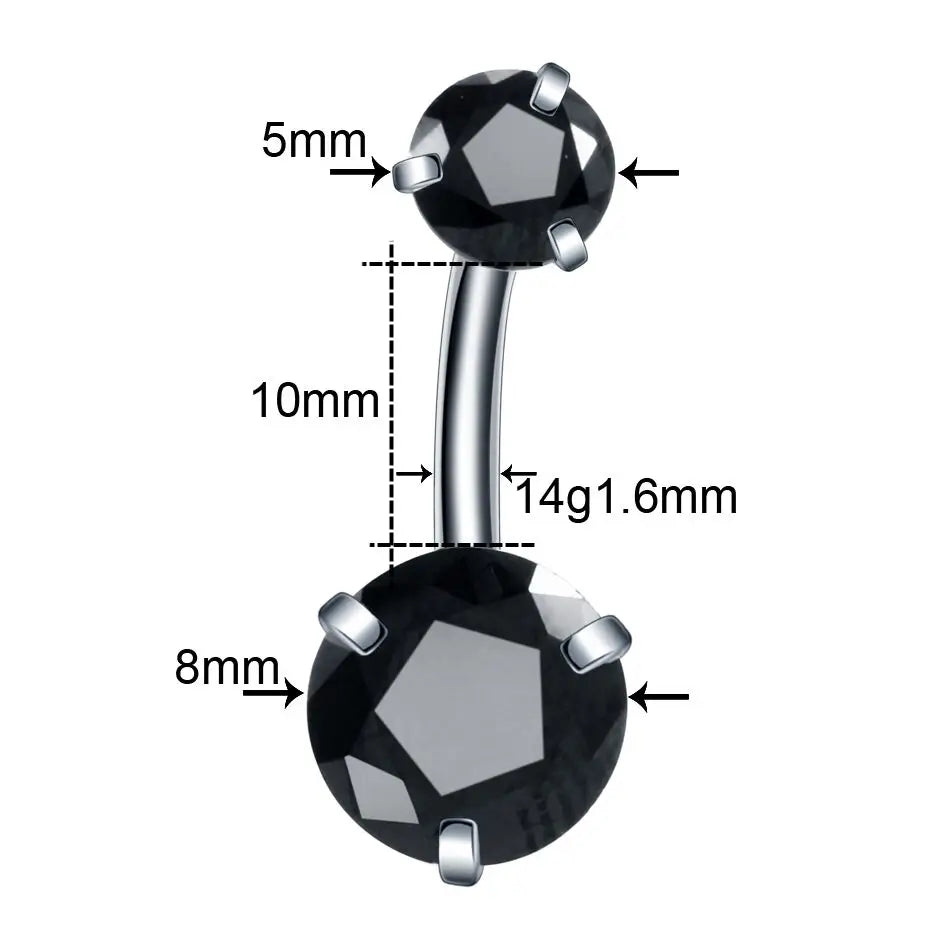 1Pc Sexy Belly Bars Belly Button Rings Belly Piercing CZ Crystal Rhinestone Body Jewelry Navel Piercing Rings Drop Shipping