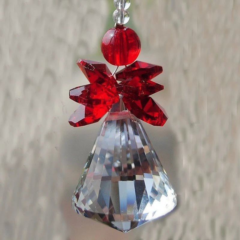 Hemasa 1PCS 30mm 40mm Hanging Chakra Crystal Handmade Angel Crystal Ball Suncatcher Pendant Window Ornament