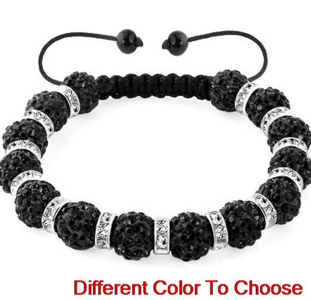 Hemasa 10mm Multicolor  Crystal Clay Disco Pave Ball bead  Bracelets Bangles spacer men women charm