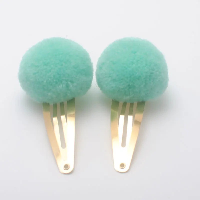 Cute Girls Ponytail Holders Kids Hair Clips Elastic Hair Bands Children Ball Hair Tie Pom Pom Elastic Hair Gum Rope Accessories