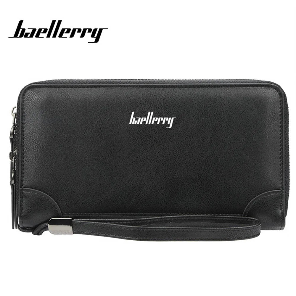 Name Engraving Baellerry Men's Long Purse Men Wallets Men Clutch Wallets Business Large Capacity High Quality Brand Male Purse