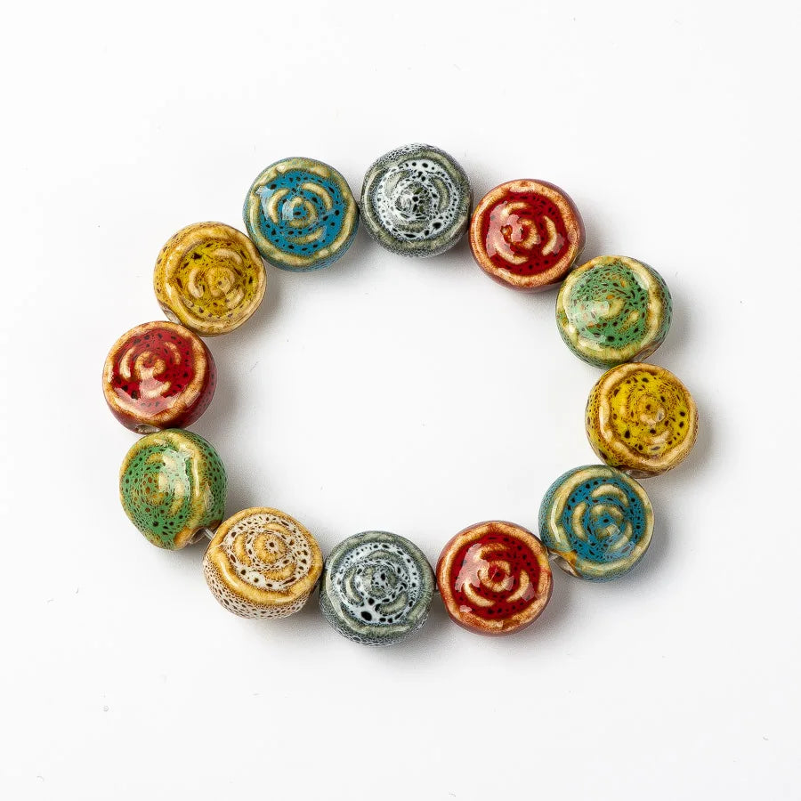 Hemasa Colorful Unique Rose Ceramic beads bracelets