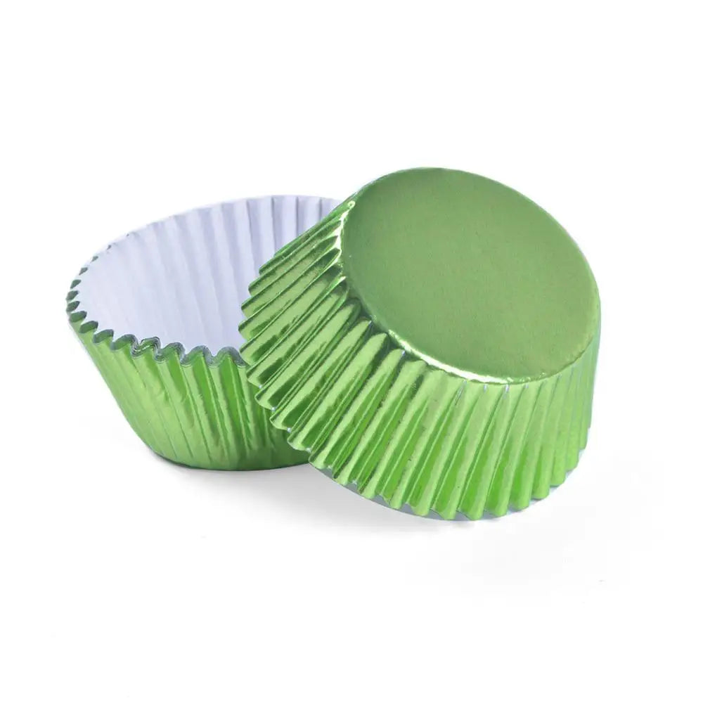 Tejesa 100pcs Thickened Aluminum Foil Cups Cupcake Liners Mini Cake Muffin Molds for Baking