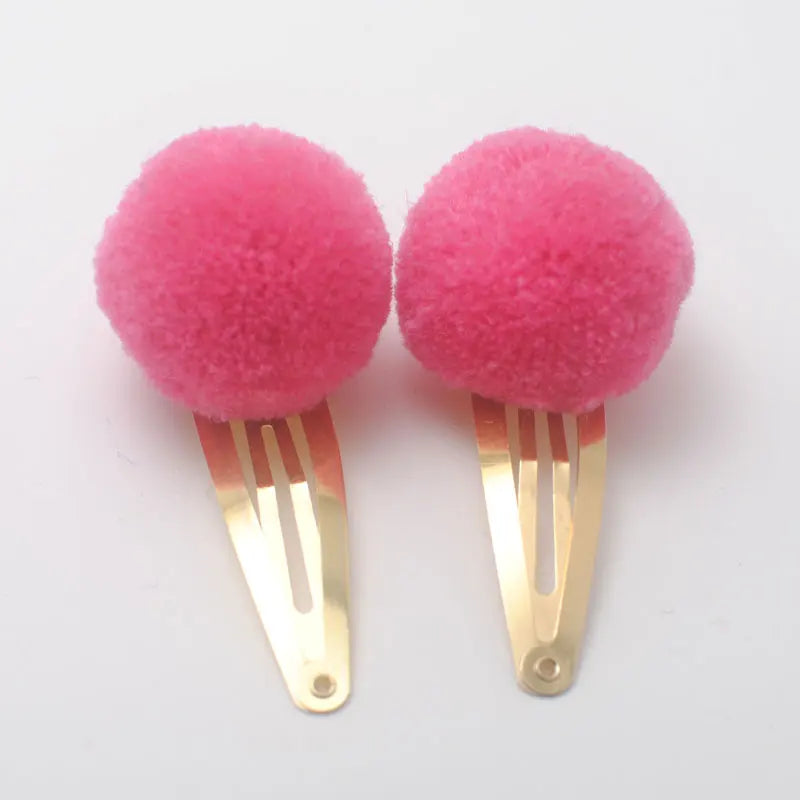 Cute Girls Ponytail Holders Kids Hair Clips Elastic Hair Bands Children Ball Hair Tie Pom Pom Elastic Hair Gum Rope Accessories