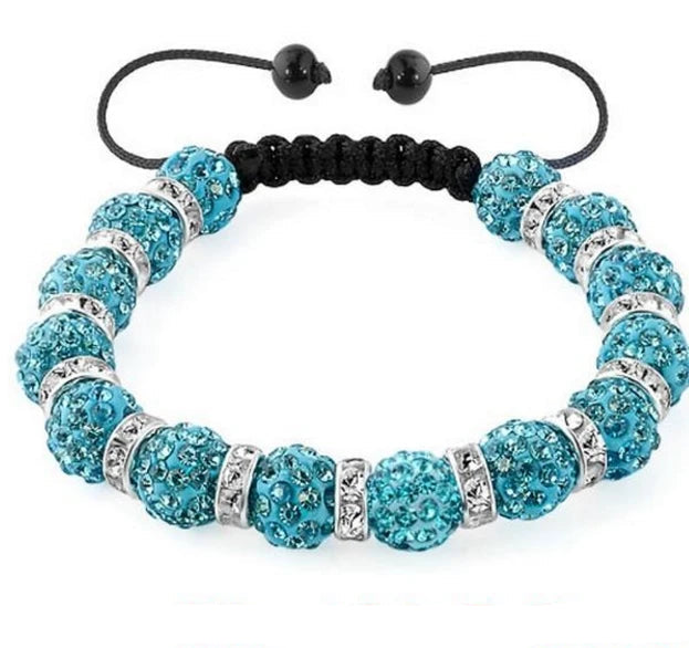 Hemasa 10mm Multicolor  Crystal Clay Disco Pave Ball bead  Bracelets Bangles spacer men women charm