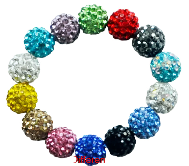 Hemasa 10mm mix multicolor Micro Pave  Disco   crystal beads  Bracelet