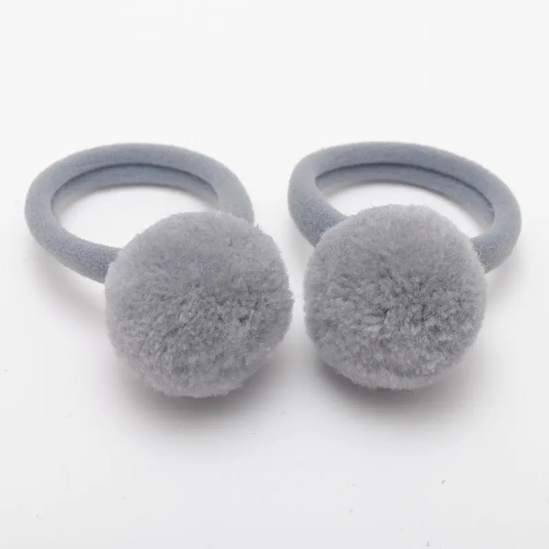 Cute Girls Ponytail Holders Kids Hair Clips Elastic Hair Bands Children Ball Hair Tie Pom Pom Elastic Hair Gum Rope Accessories