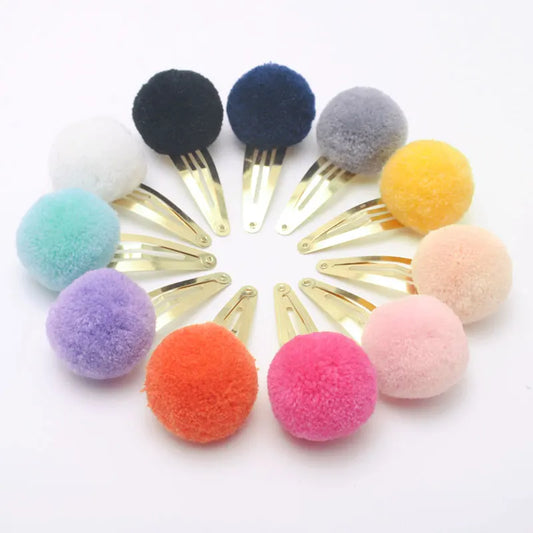 Cute Girls Ponytail Holders Kids Hair Clips Elastic Hair Bands Children Ball Hair Tie Pom Pom Elastic Hair Gum Rope Accessories