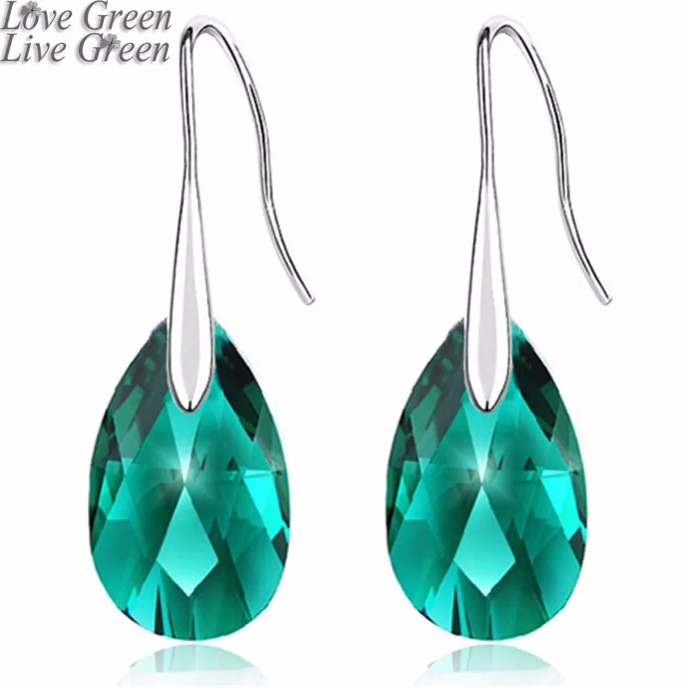 2024 queen girl birthday gifts brand wedding austrian crystal 18KGP sweet tear water Drop Earrings fashion Jewelry women 80335