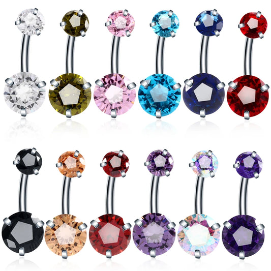 1PC Steel Crystal Zircon Body Jewelry Belly Button Rings Piercing Navel Bars Stud Ombligo Nombril Stud Piercings Jewelry
