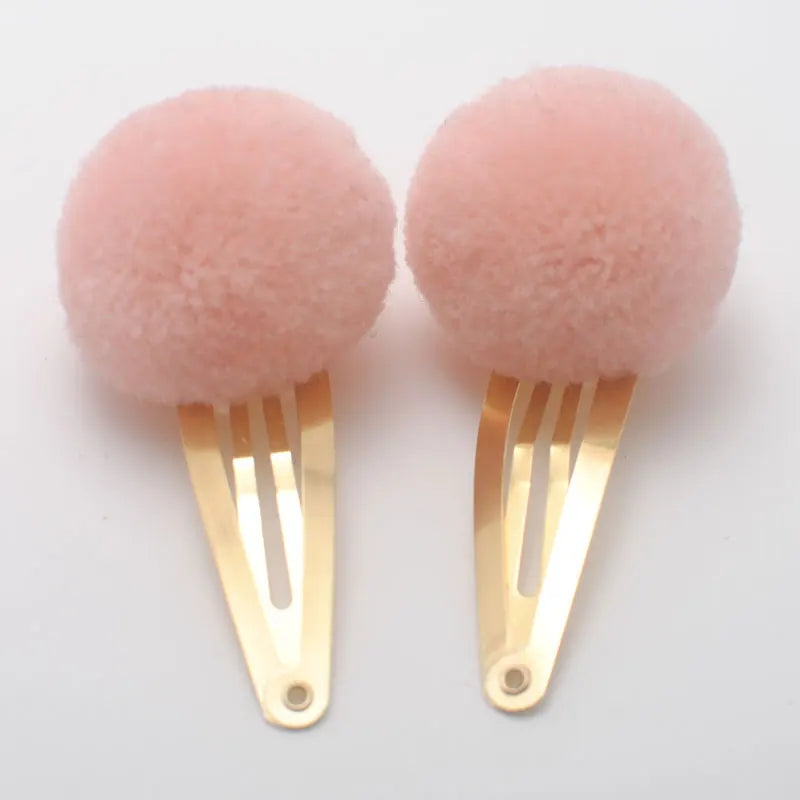 Cute Girls Ponytail Holders Kids Hair Clips Elastic Hair Bands Children Ball Hair Tie Pom Pom Elastic Hair Gum Rope Accessories