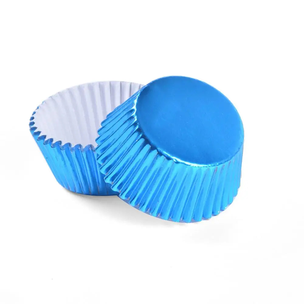 Tejesa 100pcs Thickened Aluminum Foil Cups Cupcake Liners Mini Cake Muffin Molds for Baking