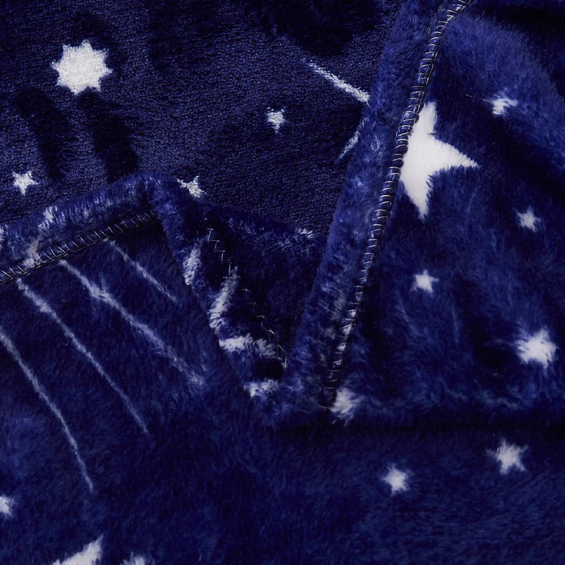Bright Stars Bedspread blanket 200x230cm High Density Super Soft Flannel Blanket to on for the Sofa/Bed/Car Portable Plaids