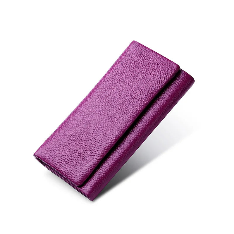 Tejesa Genuine Leather Women Wallets Coin Purse /Female Long Card Holder/ Lady Clutch Wallet with Phone Pockets