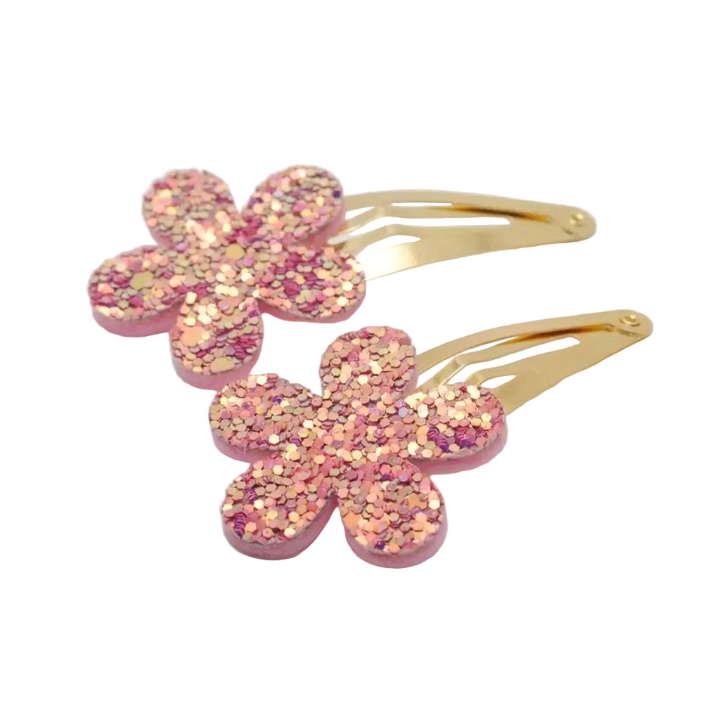 Tejesa 18pcs/lot Gold Plated Hairpins Flower Shape  Kids  Birthday Gift Child Glitter Hair Accessories