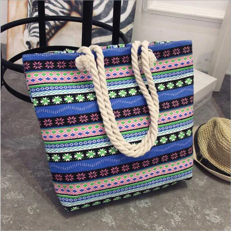 Hemasa  Folding Women Big Size Handbag Tote Ladies Casual Flower Printing Hand Bag