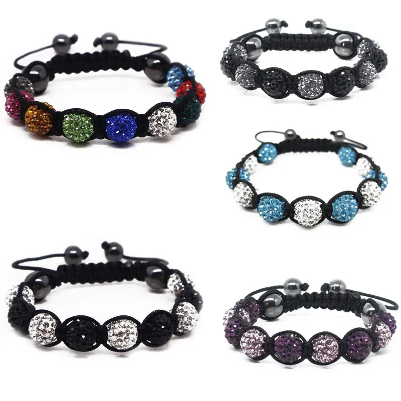 19 colors Crystal Jewelry Bracelet For Women New Crystal Bracelets 10mm crystal Disco Ball Bead Crystal Bracelet