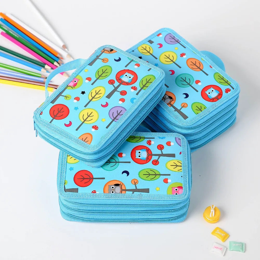 Cute Kawaii Kids Pencil Case 2 3 4 Layers Big Capacity Estojo Escolar School Pencil Bag Potlood Tas Estuches Stationery Box
