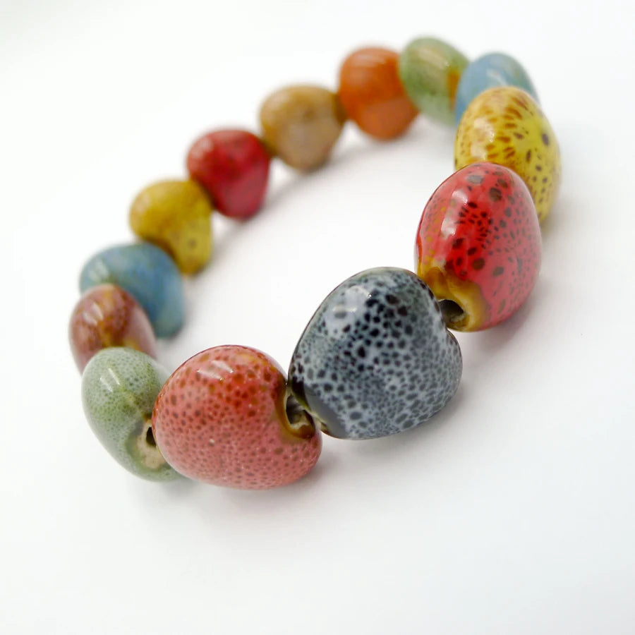 Hemasa Heart Shape ceramic beads bracelets