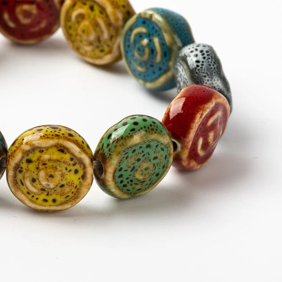 Hemasa Colorful Unique Rose Ceramic beads bracelets