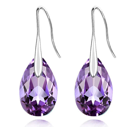 2024 queen girl birthday gifts brand wedding austrian crystal 18KGP sweet tear water Drop Earrings fashion Jewelry women 80335
