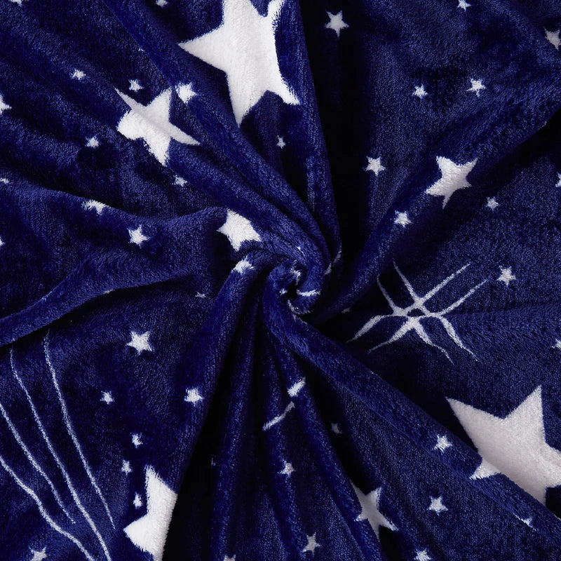 Bright Stars Bedspread blanket 200x230cm High Density Super Soft Flannel Blanket to on for the Sofa/Bed/Car Portable Plaids