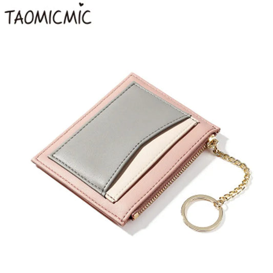TAOMICMIC Korean Version Of The Mosaic Ladies Wallet Multi-card Zipper Card Package Keychain Small Wallet Coin Purse Female