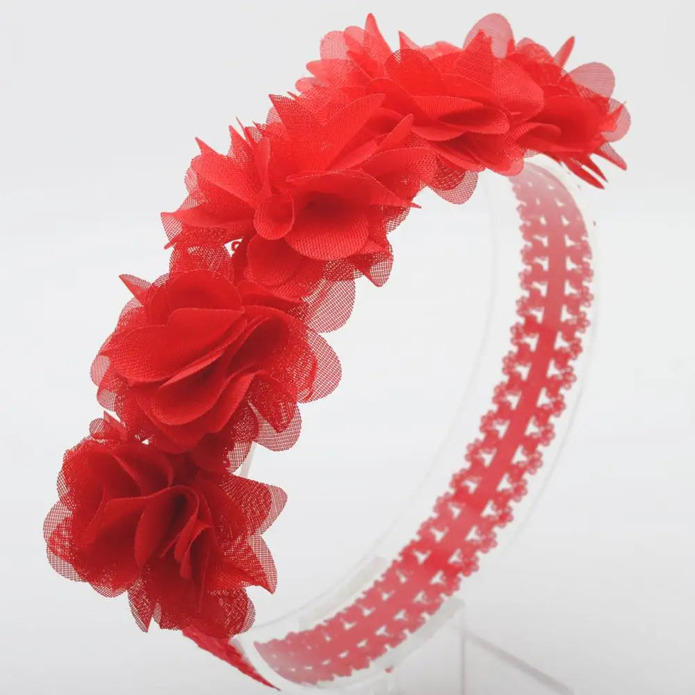Tejesa 3Pcs Girls Flower Headbands Newborn Photograph Children's Cute Hair Accessories Girls Elastic Hairbands Gift Headwear
